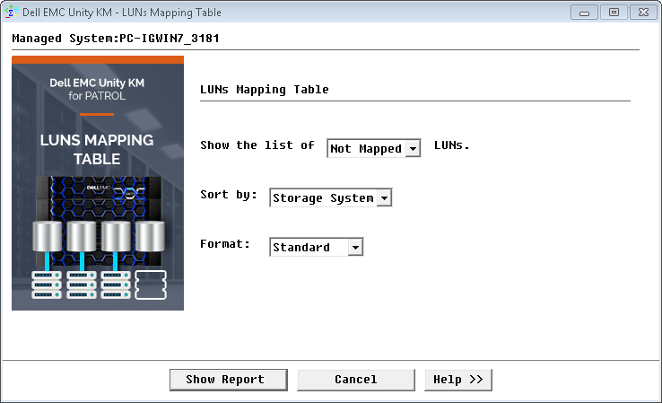 LUNs Mapping Table — Set the List Parameters