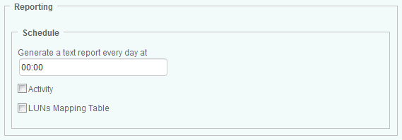 Scheduling the LUNs Mapping Table Report