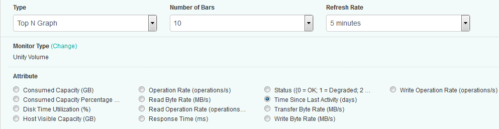 Selecting the Time Since Last Activity Parameter