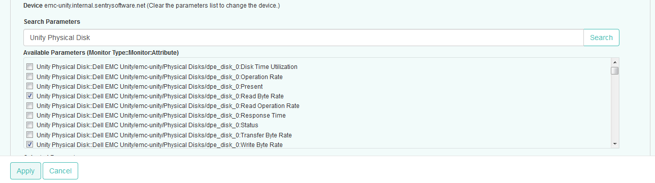 Selecting the Read Byte Rate and Write Byte Rate Parameters