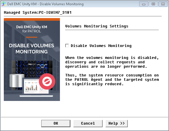 Disabling Volumes Monitoring