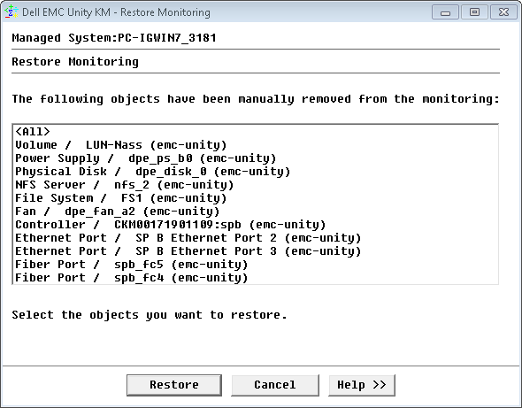 Restoring Monitoring