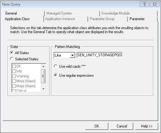 Graph – PATROL Query – Application Class Tab