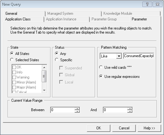 Graph – PATROL Query – Parameter Tab