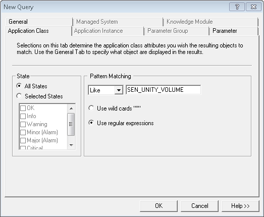 Graph – PATROL Query – Application Class Tab