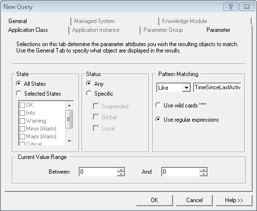 Graph – PATROL Query – Parameter Tab