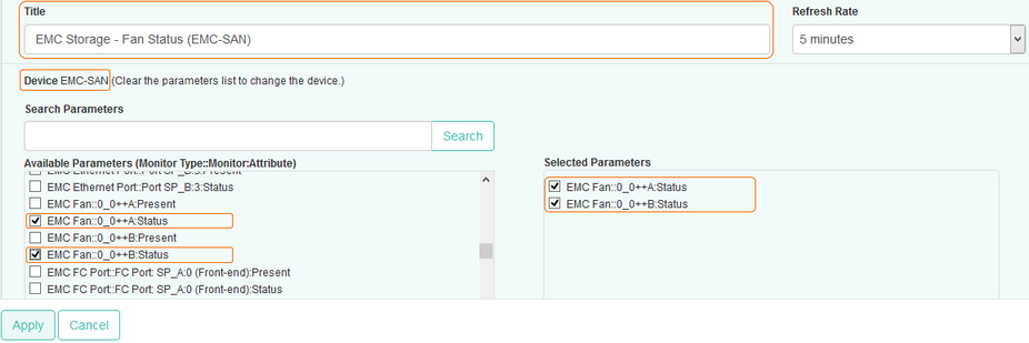 Dashlet_Configure EMC Fan_Status