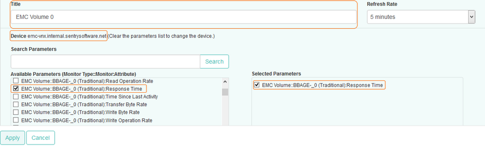 Dashlet_Configure EMC Slow_Response_Time