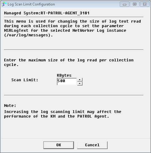 Customizing the Log Scan Limit