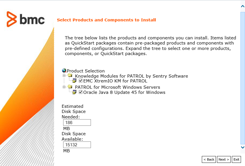 Installation Wizard - Selecting Products and Components