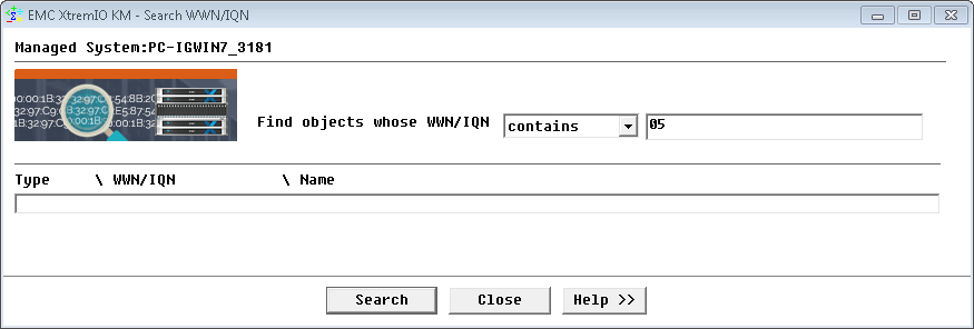 Search WWN/IQN Setting Panel