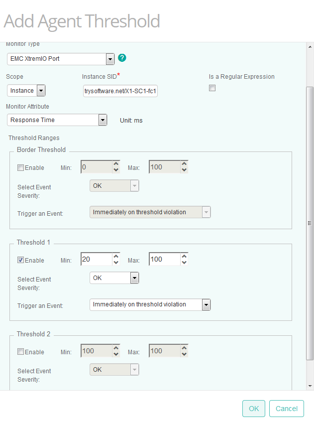 Setting Agent Threshold for the EMC XtremIO  Monitors