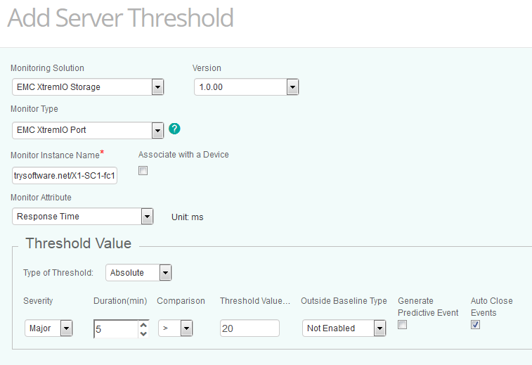 Setting Server Thresholds