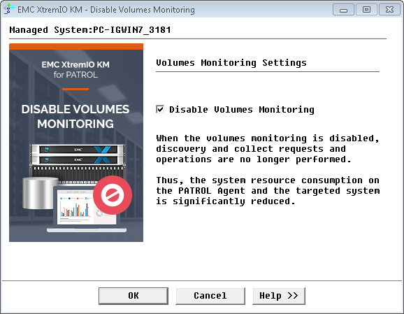 Disabling Volumes Monitoring