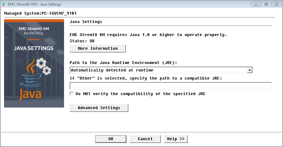 Java Settings  Configuration