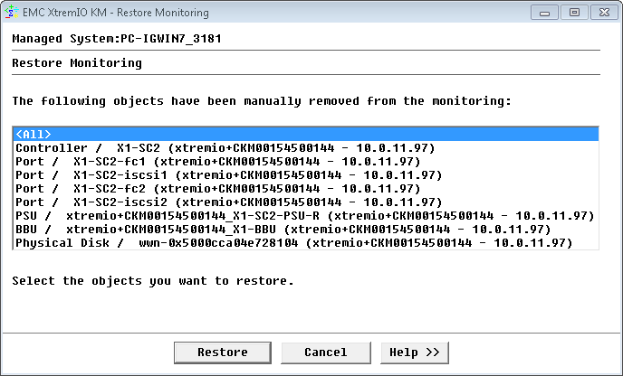 Restoring Monitoring