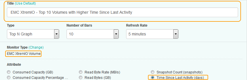 Selecting the Time Since Last Activity Parameter