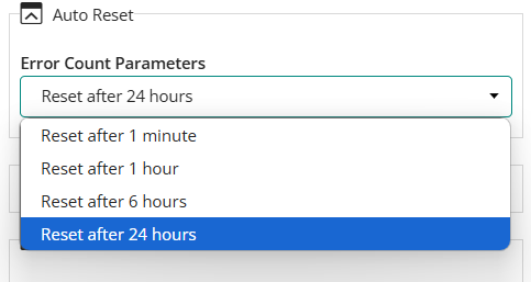 Configuring the Error Count Parameters Auto Reset