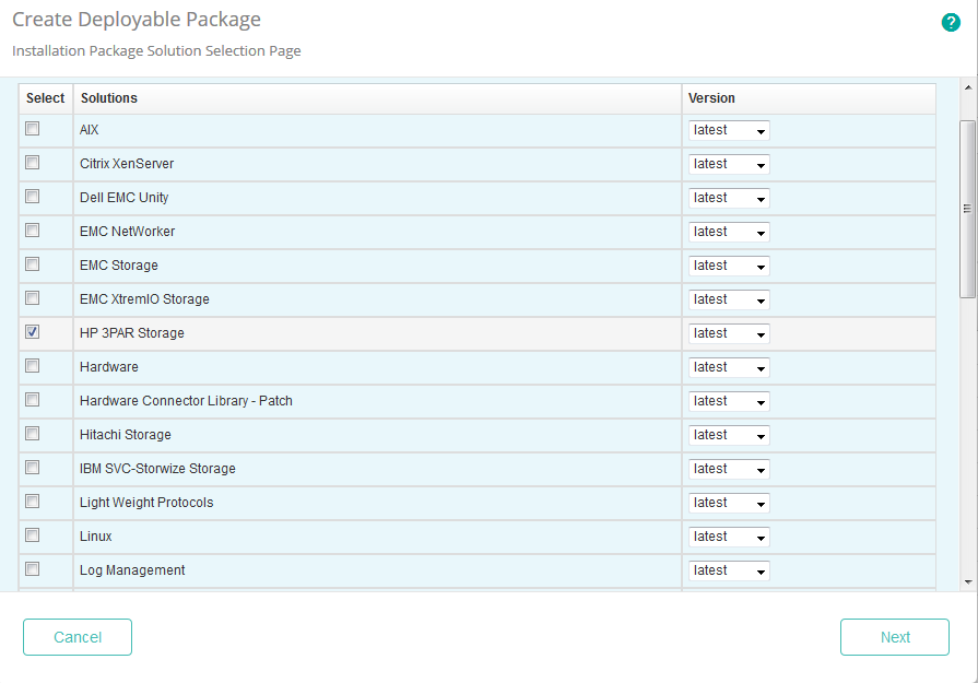 Selecting the HP 3PAR KM for PATROL Solution