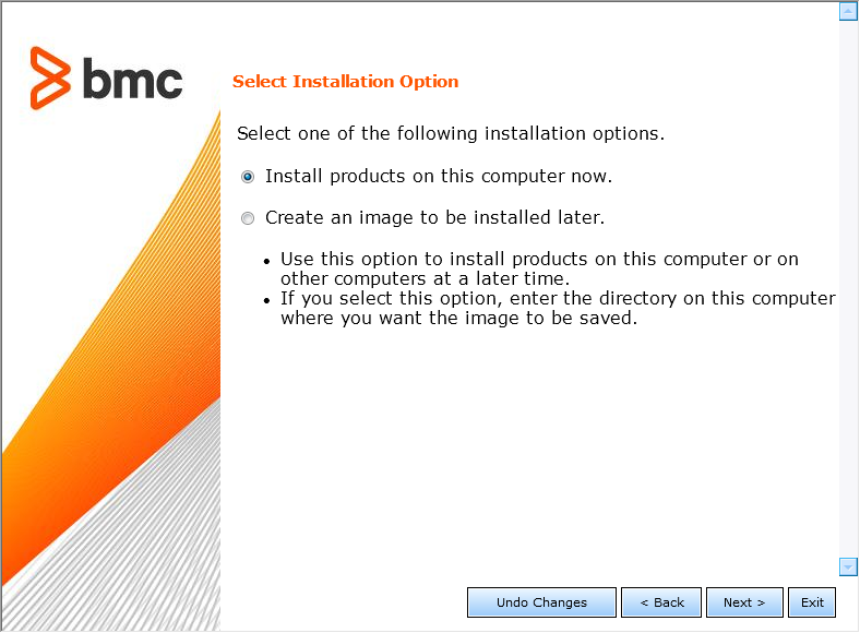 Installation Wizard - Selecting Installation Options