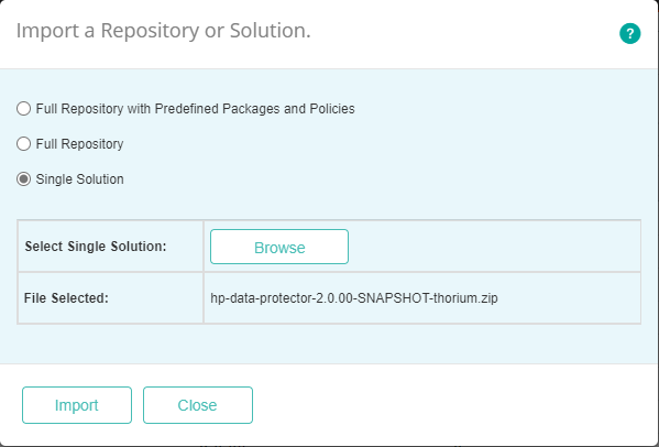 Importing HP Data Protector KM