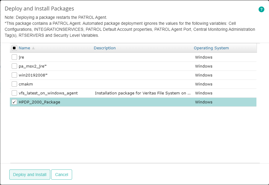 Installing the Package - Selecting the HP Data Protector KM Package