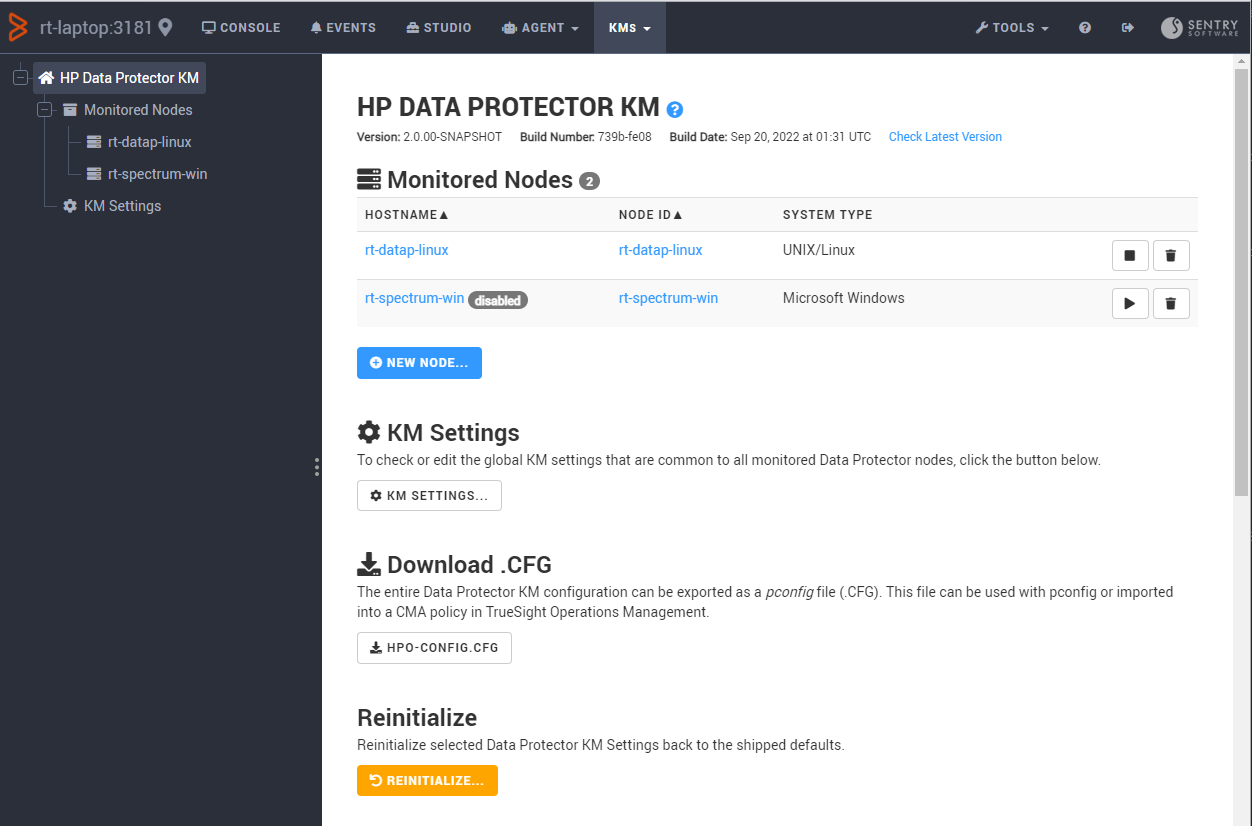 HP Data Protector KM Main Page