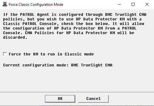 Forcing the KM to Classic Mode