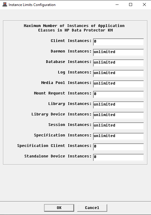 Configuring the Default Instance Limits