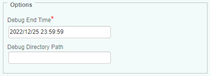 Setting the Debug End Time and Directory Path