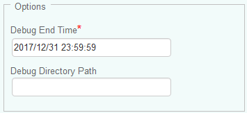 Setting the Debug End Time and Directory Path