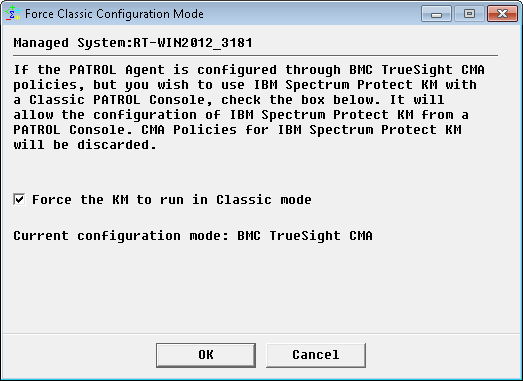 Forcing the KM to Classic Mode