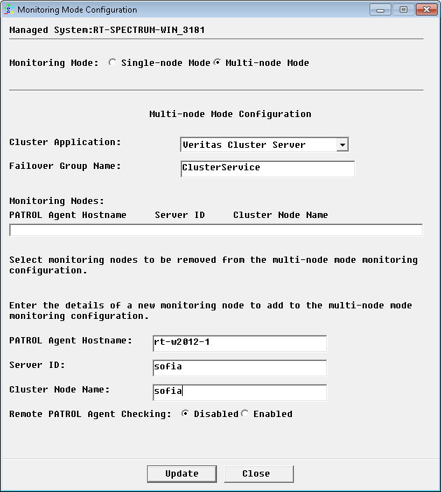 Configuring the Multi-Node Monitoring Mode