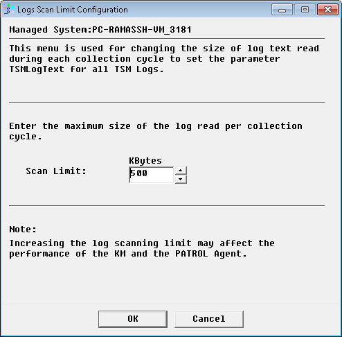 Customizing the Log Scan Limit
