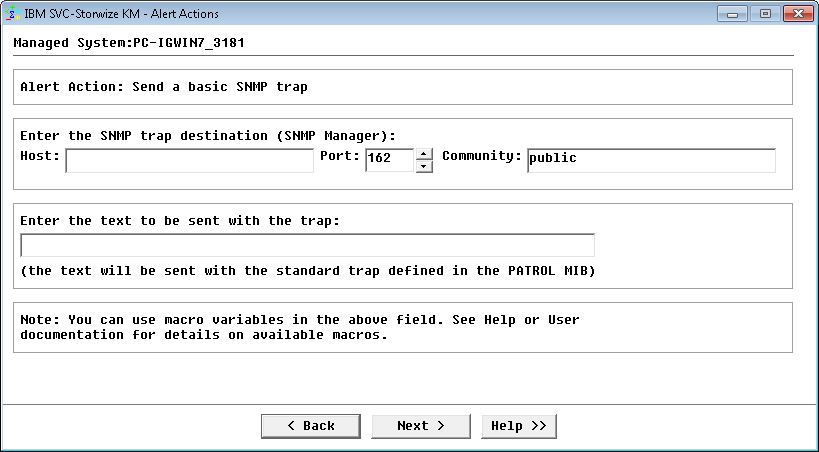 Alert Action: Send a Basic SNMP Trap