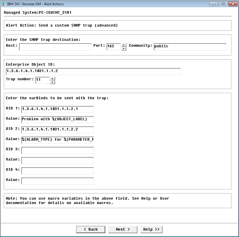 Alert Action: Send a Custom SNMP trap