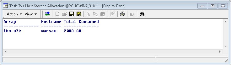 Per Host Storage Allocation — Show Report