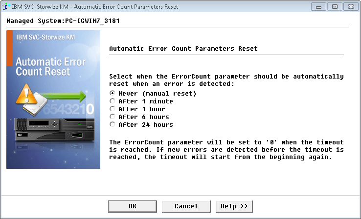 Resetting ErrorCount Parameters