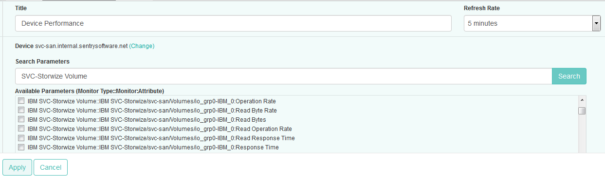 Selecting the IBM SVC-Storwize Volume 