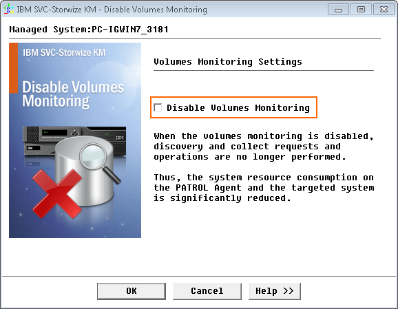 Disabling Volumes Monitoring