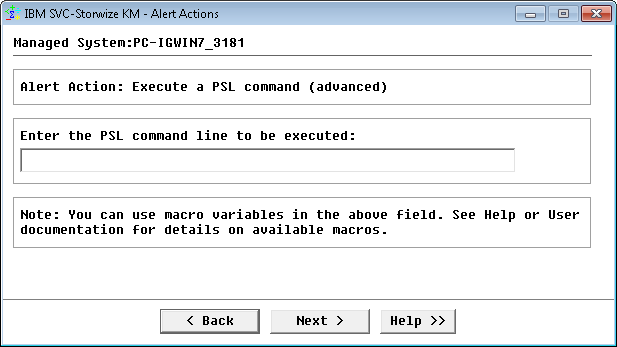 Alert Action: Execute a PSL Command