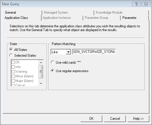 Graph – PATROL Query – Application Class Tab