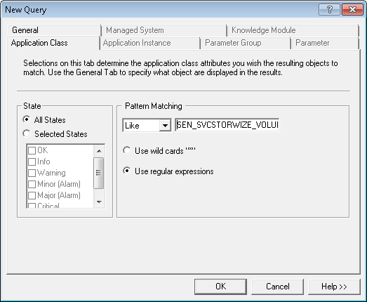 Graph – PATROL Query – Application Class Tab