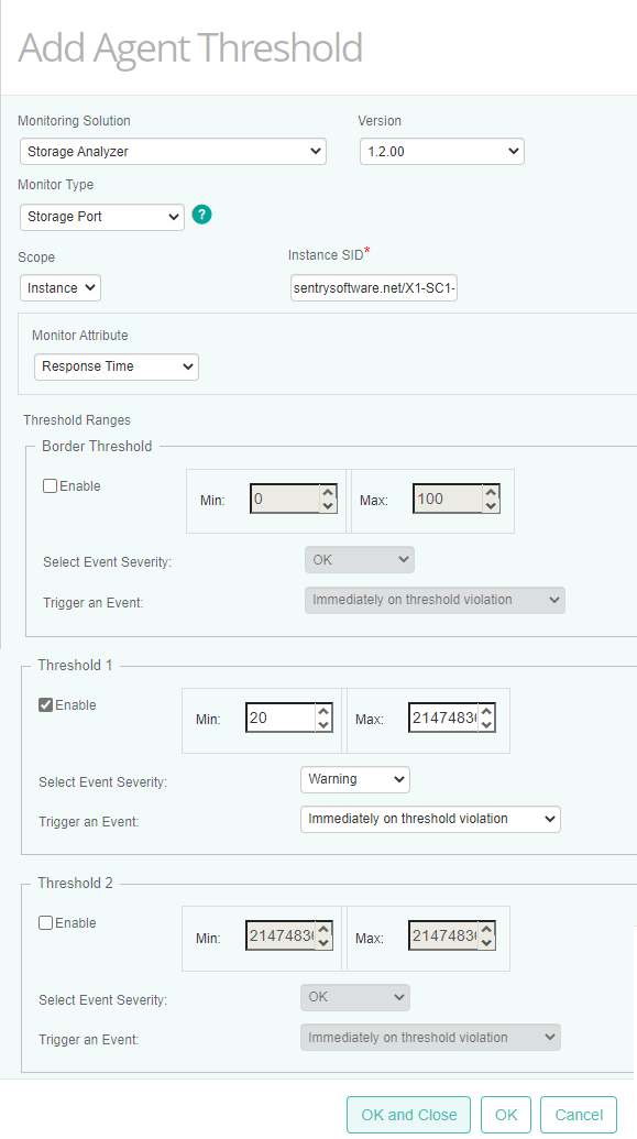 Setting Agent Threshold for the Monitors