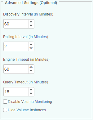 Storage Analyzer Advanced Settings