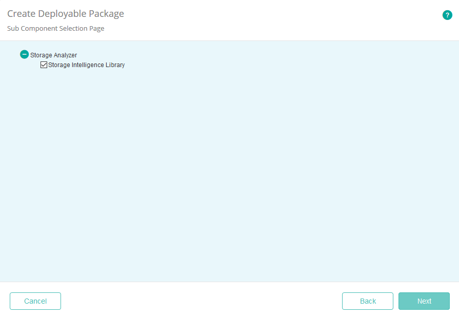Selecting the Storage Intelligence Library Sub-component