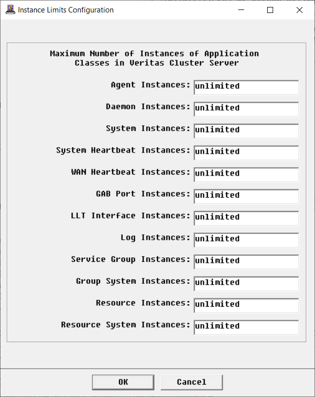Configuring the Default Instance Limits