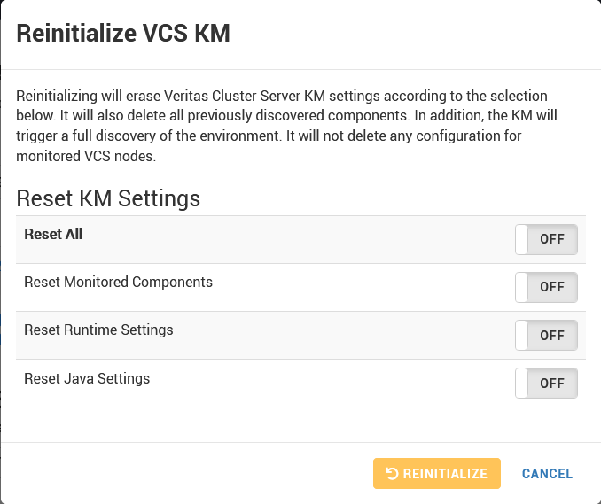 Reinitializing the KM