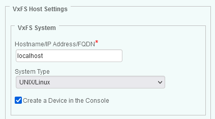 Adding a VxFS Host to the Monitoring Environment