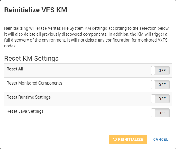 Reinitializing the KM